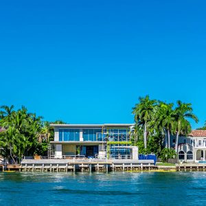 luxury home image take from lake view